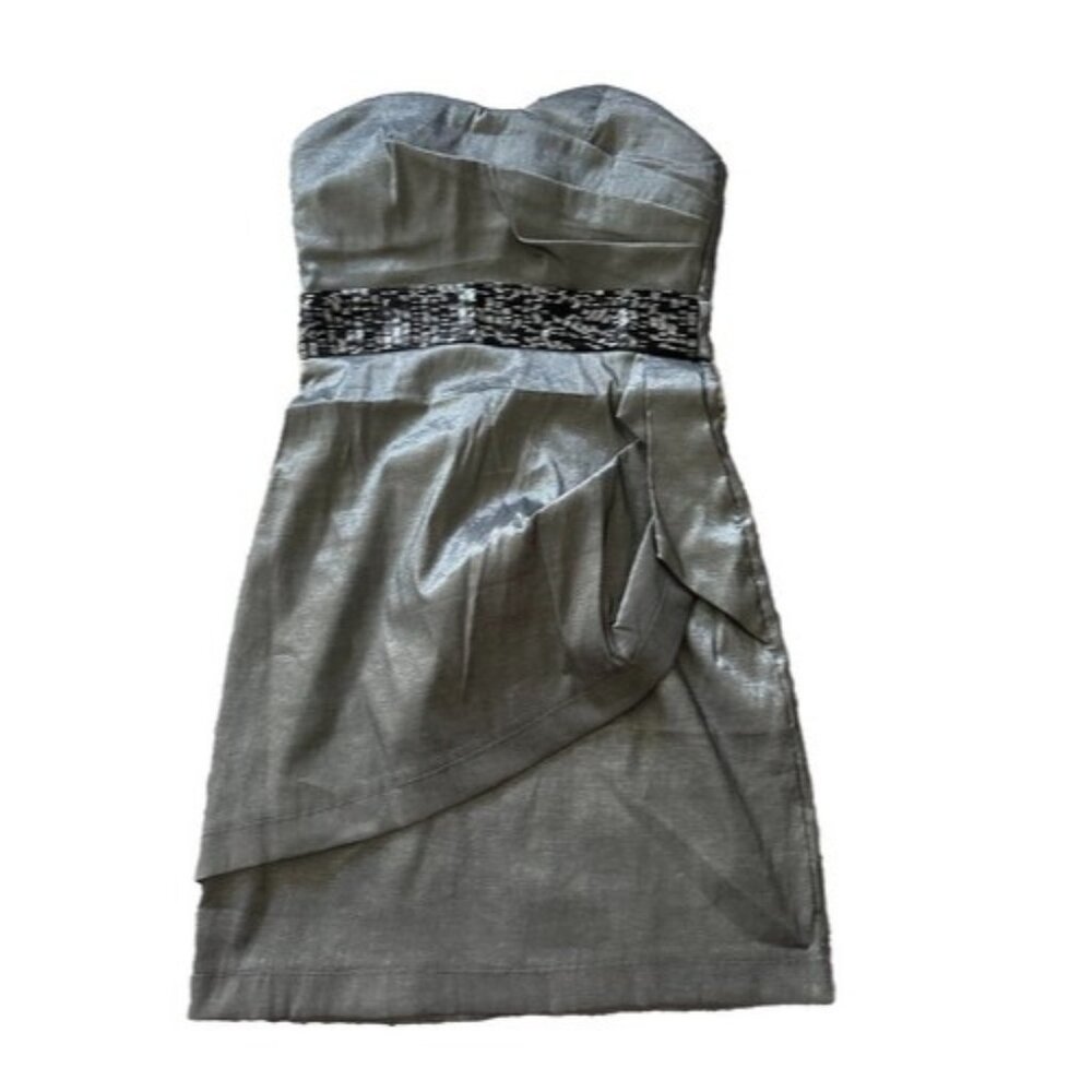 LOVE TEASE Cocktail Dress 3 Juniors Strapless Beaded detail Zipper Closure